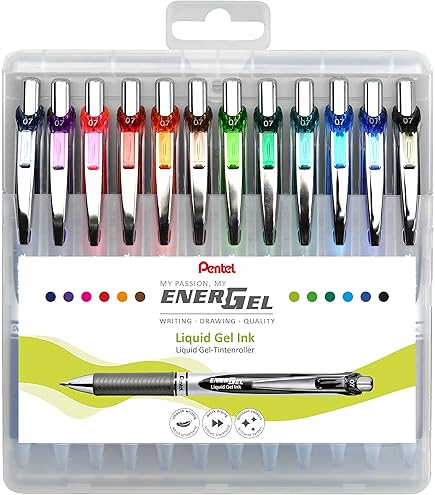 Pentel EnerGel LR7 Inktpatronen - 27 Stuks, 0,7 Mm, Verschillende Kleuren, Snel Drogend