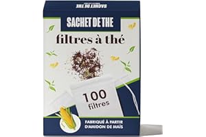 SACHET DE THE Filtres à thé | Sachet de thé vide en Amidon de maïs pour Tisane, Infusion, Plante et épice (100pcs)