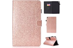 LMFULM® Case for Amazon Kindle Fire HD8 2016/2017 (8,0 Inch) PU Magnetic Cover Shining Case Sleep/Wake Function Stent Function Holster Leather Case Flip Cover for Amazon Kindle Fire HD8 Rose Gold