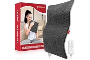 Comfytemp Cuscino Termoforo Elettrico 30x60cm, Morbidissimo Cuscino Riscaldante Lavabile con 3 Livelli di Calore, Spegnimento Automatico, Terapia del Calore Secco e Umido per Schiena, Collo, Spalla