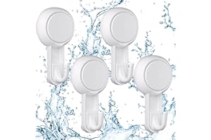 Luxear Lot de 4 Crochet Ventouse Puissante Salle de Bain Douche Accroche 3KG Forte, Ustensile Porte Serviette Couronne Peignoir Torchon Cuisine, Crochet Mural Ventouse Vacuum Plastique Blanc