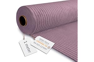 DreamRoots Cord Stoff Meterware Gewicht 380 g/m2 - Polsterstoff Cord Meterware 140 cm breit - Möbelstoff - Breitcord Plum Smoothie 1M