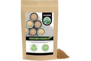 Alpi Nature Koriander Pulver 250g, Malda Korianderfrön, Malet Korianderpulver för Matlagning