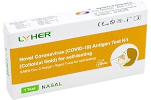 Lyher – Test COVID 19 Tampone Rapido Nasale oro colloidale. Validato Nuove Varianti 2024. Sensibilità 100% a carica virale alta. Certificati per Uso Domestico, Risultato rapido