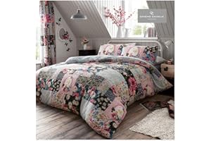 GC GC GAVENO CAVAILIA Printed Duvet Cover Sets, Reversible Bedding Bed Set, Polycotton Quilt Covers With Matching Pillowcases, Ellis Multi, Double