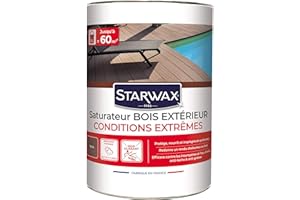 STARWAX Saturateur Haute Protection pour Terrasses en Bois Teck - 5L - Nourrir, Embellir et Protéger contre les intempéries - Anti-Tache & Anti-Graisse - Résistance aux UV et à l'eau - Non glissant