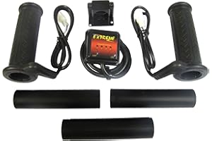 HI LEVEL Motorcycle heated grips, black, bar end type to fit 7/8" & 1" handlebars