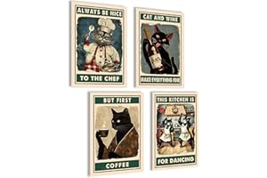 Mojoliving Poster Moderno da Cucina e Soggiorno - Set di Poster Decorativi Estetici, Immagini da Parete per Decorazione Vintage