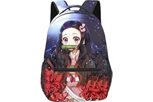 SPIRTUDE 16 Inch Anime Backpack for School Nezuko Schoolbag Anime Double-sided Printing BookBag for Teens Girls Cosplay Backpacks