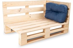 Bananair - Coussin Palette Extérieur Confortable - Tissu Résistant, Anti-UV & Déperlant - Ideal pour Salon de Jardin Extérieur, Balcon, Terrasse (Coussin d'angle, 60 x 40 cm, Bleu)