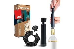 Airtender - próżniowa pompa do wina, 6 korków do wina, próżniowe, szczelne, pudełko prezentowe
