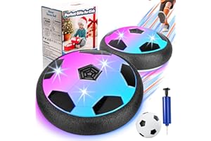 Nazano Hover Football 2-Pack with LED Lights, Football Gift for Boys, Indoor Outdoor Garden Ball Sport Game, Birthday for Boys Girls Aged 5 6 7 8-12-Hover Ball