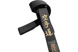 TEKKA BUDO Sangle noire brodée - Karaté Do, Judo, Taekwondo, Aikido, Shotokan - Ceinture noire