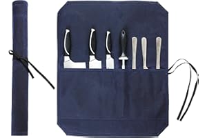 Denifiter strapazierfähiges gewachstes Segletuch, Messer-Rolltasche mit 7 Taschen, blau