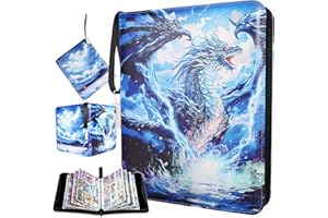 AHYDFSR Classeur Carte Album, 900 Pochette Grand Cahier Rangement Album Carte Protege, Porte Carte, Classeur Compatible Avec Cartes, Classeur Carte à Collectionner, avec fermeture éclair, pour Cadeaux de Noël