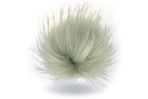 Wohnkult 15-17 cm Faux Fur Bobble with Press Stud Fur Pompom for Hat Pendants 16 Colours (Light Grey)