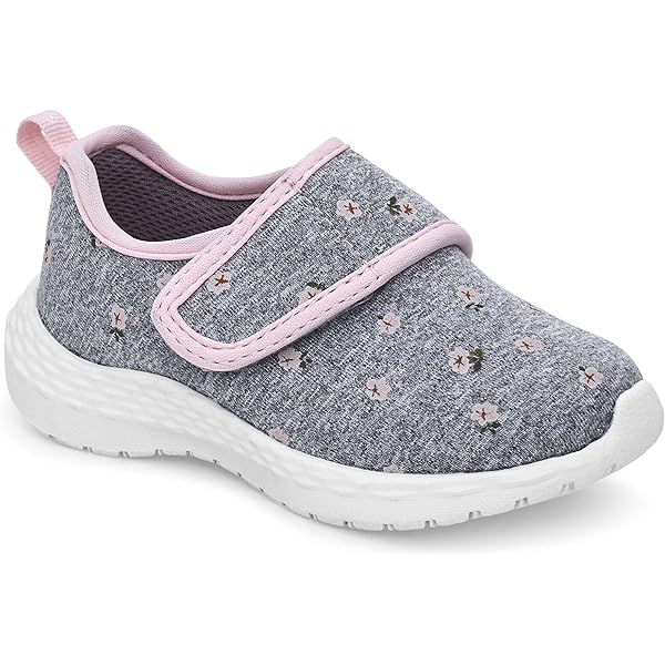 Nautica Kids Girls' Fashion Sneakers - Grey Heather Running Shoes With Strap, For Toddler & Little Kids, Size 6