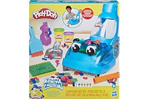 Play-Doh Zoom Zoom Vacuum and Clean Up Set mit 2 Dosen Knete und Zubehör, Bastel-Set als Weihnachtsspielzeug für Kinder ab 3 Jahren zum kreativen Spielen und Aufräumen Lernen