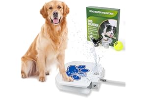 BACOENG Fontanella per Cani e Animali Domestici con Doppio separatore, Abbeveratoio per Cane con Corda, Dispenser Acqua Potabile a Pedale con Set di Valvole Premier in Rame (Blu)