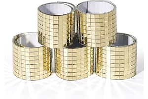 PP OPOUNT 2360 Pieces Self-Adhesive Mosaic Tiles, Gold Square Glass Mirrors Mosaic Tiles Mirror for DIY Craft Decoration (Gold, 5 x 5 mm)