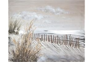 GILDE Bild Dünen - Meer und Strand - Gemälde mit 3D Effekt - 100 x 80 cm
