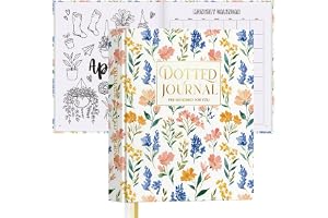 Everloria Bullet Dotted Journal, 12 månaders färdig anteckningsbok med punktrutnät, 260 färgsidor anteckningsblock prickad, o