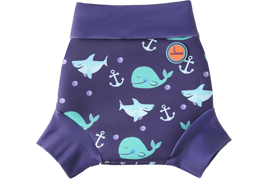 Swimbubs Reusable Swim Nappy – Baby Swimwear for Boys and Girls, Ideal for Swimming Lessons (6-12 Months, Blue Whale)