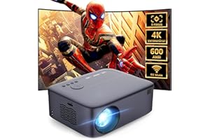 PUXINAT [Elektrischer Fokus/Trapezkorrektur/Zoom] Beamer, Beamer 4K Unterstützt 600ANSI WiFi6 Zwei-Wege Bluetooth, Native 1080P Heimkino Videoprojektor, Kompatibel mit Smartphone/TV-Stick/Laptop/Konsole