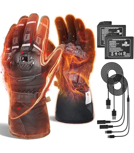 KRASER KRGS28-XXL Verwarmde motorhandschoenen Ski Snow, Elektrisch Thermisch 2200mAh Lithium 7,4 V Verwarming Warme handen Winterbescherming Isolatie Waterdicht Oplaadbare batterijen, Unisex Maat XXL