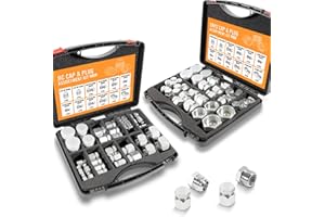 BZCOVAC 128-Pcs, JIC & ORFS Cap and Plug Assortment Kit, Hydraulic Hose Tube and Pipe Fittings, Carbon Steel Construction, Dash Sizes 4, 6, 8, 10, 12, 16