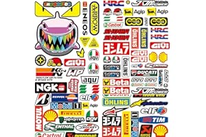 AHLMA 3 Hojas de Pegatinas Motocross Pegatinas Casco moto Bicicleta Montaña KTM Adecuadas para Motocicletas, Vehículos Eléctricos, Cascos de Scooter y Motos de Motocross, etc(E)