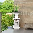 HANDICRAFT BAZAAR Marble Tulsi Pot for Home | Tulsi Marble Planter for Roof, Porch Balcony (White Inlay Large)