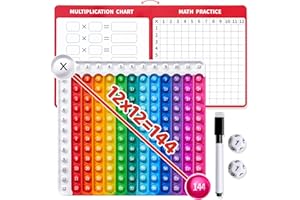 JoyCat Multiplication Chart, 9.8 x 10.2in Fidget Toys Times Table for Kids, Math Manipulatives Kindergarten 1st 2nd 3rd 4th 5th Grade, Stress Relieving