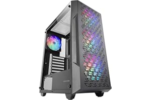 Mars Gaming MC-Geo Caja Gaming ATX 4X Ventiladores FRGB 12cm Frontal Mesh Cristal Templado Negro