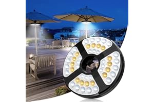 KOOMOONY Parasol Light Patio Umbrella Light 3 Brightness Modes Cordless 48 LED Lights at 450 lumens-2 x AA Battery Operated, Umbrella Pole Light for Patio Umbrellas, Camping Tents or Outdoor BBQ Use…