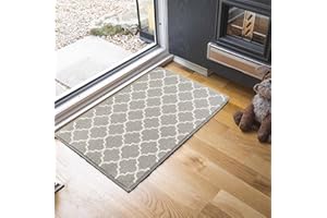 GULLAMBO Washable Door Mat Indoor - Non Slip Mat For Wooden Floor - Washable Front Door Mat Inside Door Mat, Super Absorbent Dirt Trapper - Kitchen Indoor Door Mat Hallway Runner Rugs (40x60,Grey)