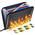 ThinkTex Important Document Organiser, Fireproof & Waterproof, 13 Pockets Zippered Accordion Files, Colorful Tabs, Letter/A4 Size