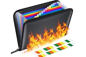 ‎THINKTEX ThinkTex Feuerfeste Dokumententasche, 13 Fächern A4 Wasserfest Dokumententasche, Tresor Feuerfest Wasserdicht Geldscheine Aufbewahrung Aktentasche Für Dokumente/Geld/Passport/Bankdatei Und Bargeld