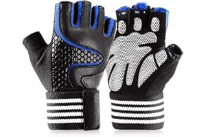 PUPOW Gant Fitness,Gants de Sport Anti-dérapant avec Soutien au Poignet pour Levage de Poids D’entraînement,Protection Paume Forte Adhérence, Gants de Musculation Respirants pour Gymnastiquem