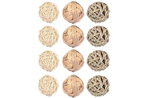 CAMITER 12 juguetes masticables de conejo, juguetes masticables de actividad de animales pequeños, bolas de hierba y juguetes masticables rodantes para conejos, conejos, hámster, cobayas, ardillas, ratones