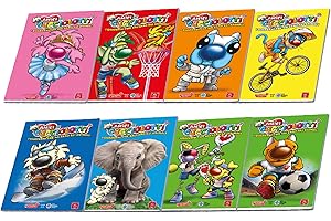 Pigna, Confezione da 10 Maxi Quaderni Amici Cucciolotti, 21x29,7 cm, 80 pagine + risguardo, a Quadretti Grandi per Elementari, Medie e Superiori