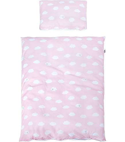 Interbaby Parure De Lit Bébé 100% Coton Guipure Ours Lune - 3 Pièces Pour Voiture/Couffin