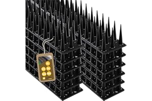 KADAX Vogelabwehr aus Kunststoff, 51 x 4,5 x 3,5 cm, Tierabwehr, 3-reihig, Spikes für Katze, Marder, Taube, Zaun, Fensterbank, Dach, Taubenabwehr, Vogelschutz, robust (12, Schwarz)