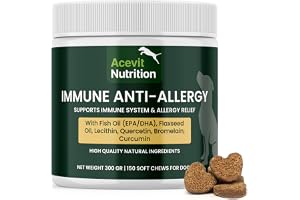 Allergilindring För Hundar, 150 st, 100% Naturligt – Immunsystem och Hudtillskott – Klåda, Skrappning, Rödhet och Irriterade