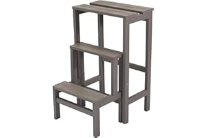 Tomaino Escalera de 3 peldaños basculante de madera, Julieta (Tortora)