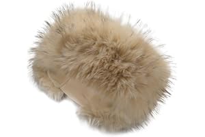 ZLYC Faux Fur Headband Earmuffs for Women Winter Fluffy Ear Warmer Stretch Cold Weather Headbands(Furry Khaki),One Size