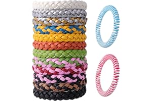 Diswoe Mosquito Repellent Bracelet 14 Pack, Adjustable Deet-Free Natural Insect Mosquito Bands for Adults & Kids, 1252-Hour Insect Repellent Protection