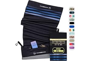 WOODSANDWAVES Fitness Handtuch mit Design, Tasche & extra starkem Magnet - das ideale Sporthandtuch für Gym und Fitnessstudio | rutschfest, geruchsneutral, schnelltrocknend