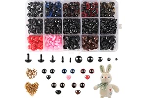 RICKMASK 752PCS Sicherheitsaugen,Sicherheitsaugen für Häkeltiere,Augen für Häkeltiere,DIY Handwerk Spielzeug Zubehör für Puppe Plüschtier und Marionette Basteln