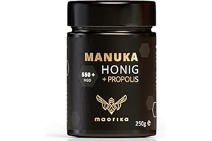‎MAORIKA maorika - Manuka Honig 550 MGO mit PROPOLIS im Glas (lichtundurchlässig) - laborgeprüft, zertifiziert aus Neuseeland (Manuka Honig mit Propolis (550 MGO))